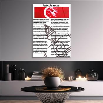 Turkish National Anthem Tempered Glass Wall Art  