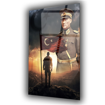 Dikey VatanTemalı Cam Tablo 181