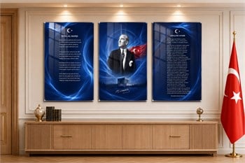  3lü Set VatanTemalı Cam Tablo 43