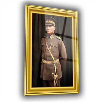ÇERÇEVE GÖRSELLİ MUSTAFA KEMAL ATATÜRK GÖRSELLİ CAM TABLO 
