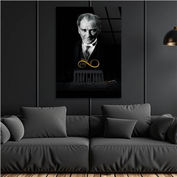 Mustafa Kemal Atatürk and His Signature Glass Wall Art
