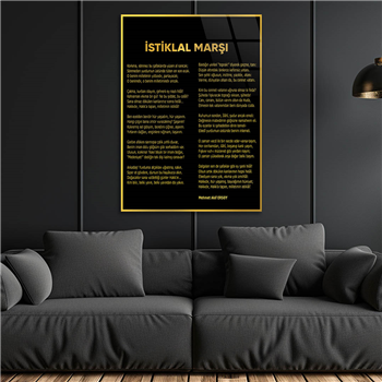 Turkish National Anthem Tempered Glass Wall Art 