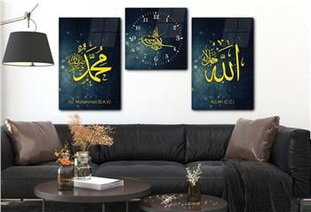 Religion Thematisches 2-teiliges bedrucktes Glas und Uhrenset