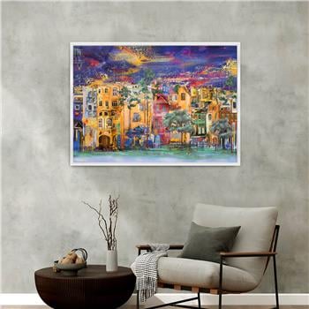 Aluminum-Framed Art-Themed Tempered Glass Wall Art 088