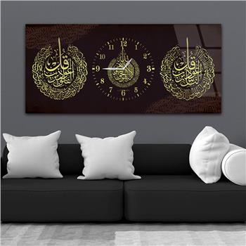 Middle-Clock, Religious-Themed Horizontal Glass Wall Painting 077