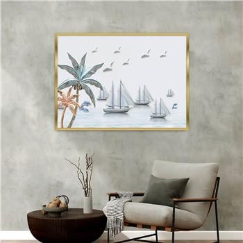 Aluminum-Framed Art-Themed Tempered Glass Wall Art 038