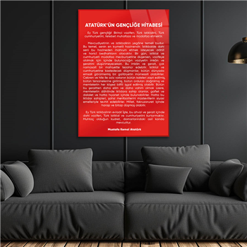 Atatürks Address to the Turkish Youth Glass Wall Art