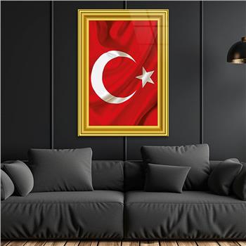 Frame Visual of the Turkish Flag Glass Wall Art