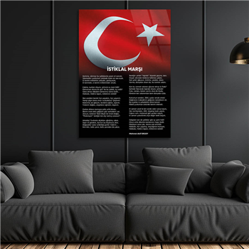 Turkish National Anthem Tempered Glass Wall Art 