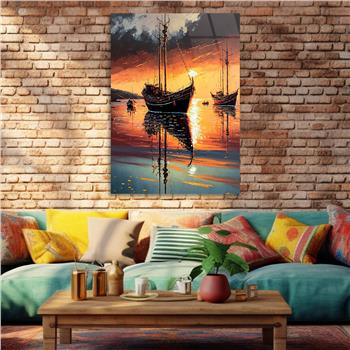 Vertical Tempered Glasss Wall Arts Natured-Themed199