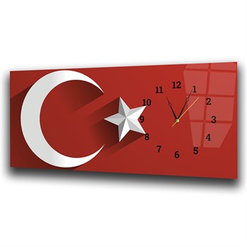 Side-Clock, Homeland-Themed Horizontal Glass Wall Painting 006