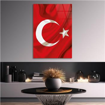 Turkish Flag Glass Wall Art
