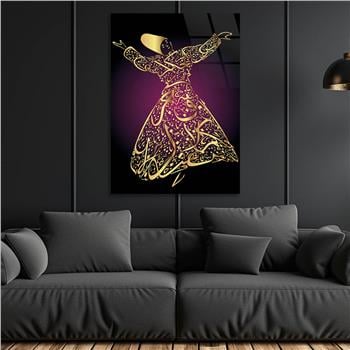 Glass Wall Art with Mevlevi Visual