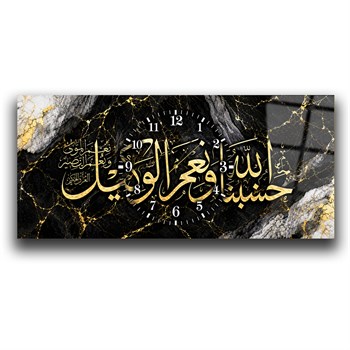 Middle-Clock, Religious-Themed Horizontal Glass Wall Painting 099