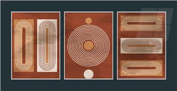 Aluminum Framed 3-Piece MDF Wall Art Set with Art Theme 0053