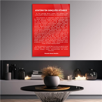 Atatürks Address to the Turkish Youth Glass Wall Art