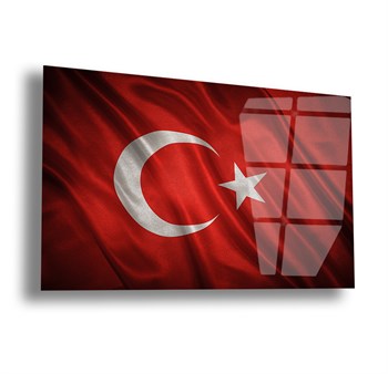 Yatay VatanTemalı Cam Tablo 116