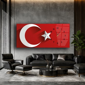 Side-Clock, Homeland-Themed Horizontal Glass Wall Painting 006