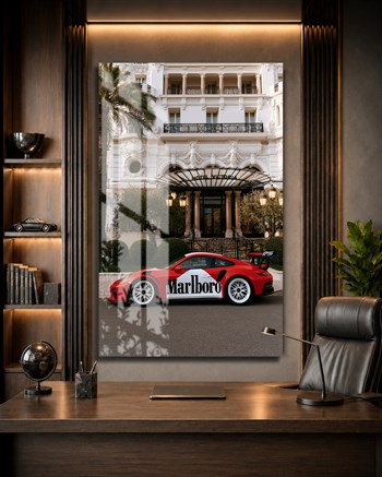 Kırmızı Porsche 911 GT3 RS Cam Tablo