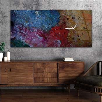 Yatay Saatli Yandan Sanat ve Doğa Temalı Cam Tablo 043