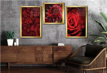 Kunst Thematisches 2-teiliges bedrucktes Glas und Uhrenset