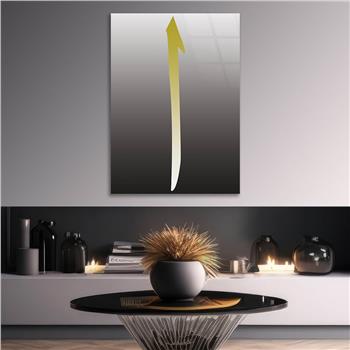 Alif Glass Islamic Wall Art , Elif  Letter Tempered Glass Wall Art