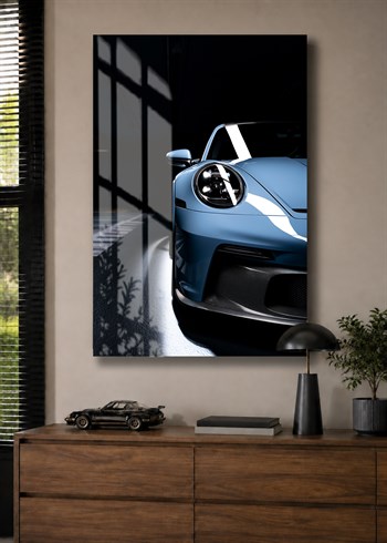 Mavi Porsche 911 Detay Cam Tablo