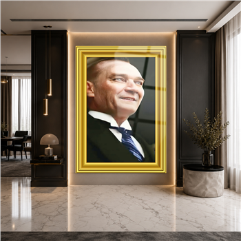 ÇERÇEVE GÖRSELLİ MUSTAFA KEMAL ATATÜRK GÖRSELLİ CAM TABLO 