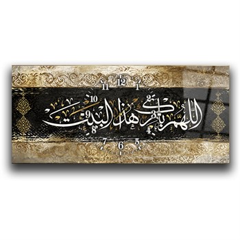 Middle-Clock, Religious-Themed Horizontal Glass Wall Painting 111