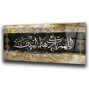 Middle-Clock, Religious-Themed Horizontal Glass Wall Painting 111