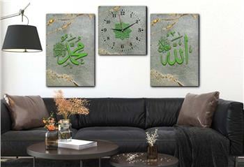 Religion Thematisches 2-teiliges bedrucktes Glas und Uhrenset