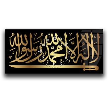 Middle-Clock, Religious-Themed Horizontal Glass Wall Painting 045