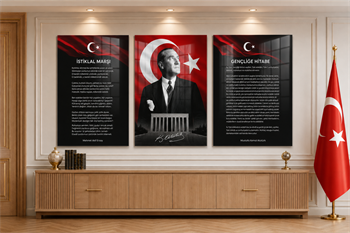  3lü Set VatanTemalı Cam Tablo 25
