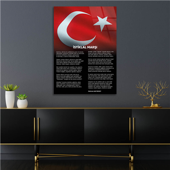 Turkish National Anthem Tempered Glass Wall Art 