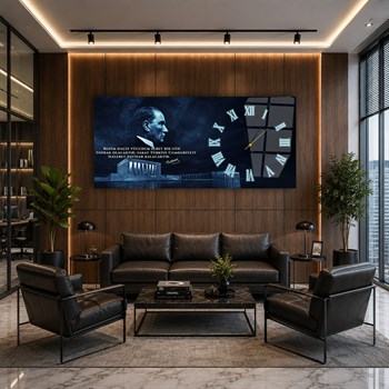 Side-Clock, Homeland-Themed Horizontal Glass Wall Painting 005