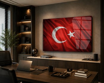 Yatay VatanTemalı Cam Tablo 116