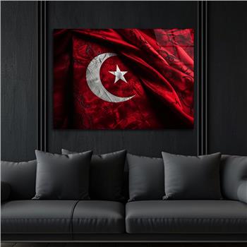 Yatay VatanTemalı Cam Tablo 128