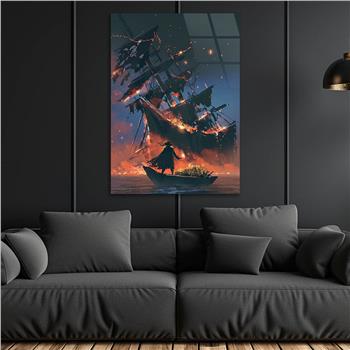 Vertical Tempered Glasss Wall Arts Natured-Themed222