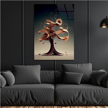 Dikey Doğa Temalı Cam Tablo211