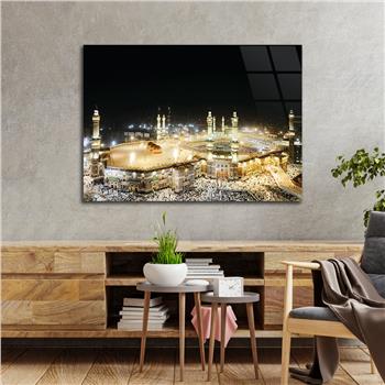 Ka’bah  on Glass Print Caaba Glass Wall Art Kaaba Tempered Glass Wall Art