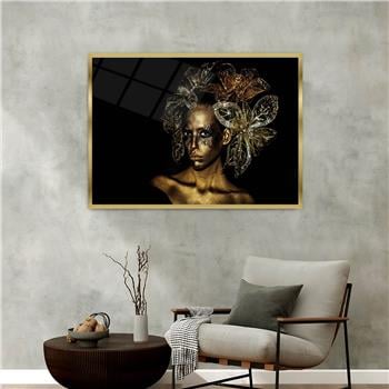Aluminum-Framed Art-Themed Tempered Glass Wall Art 095