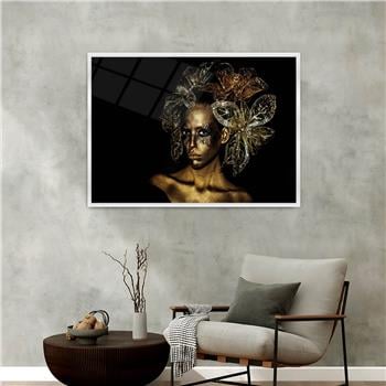 Aluminum-Framed Art-Themed Tempered Glass Wall Art 095