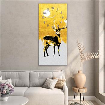 Vertical Art Themed Glass Wall Art with Clock at the Top 054