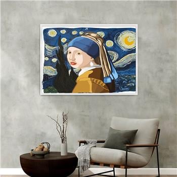 Aluminum-Framed Art-Themed Tempered Glass Wall Art 163