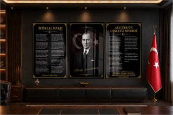  3lü Set VatanTemalı Cam Tablo 32