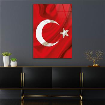 Turkish Flag Glass Wall Art