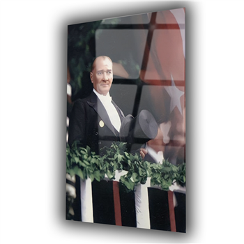 MUSTAFA KEMAL ATATÜRK GÖRSELLİ CAM TABLO 