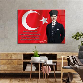 MUSTAFA KEMAL ATATÜRK Tempered Glass Wall Art 