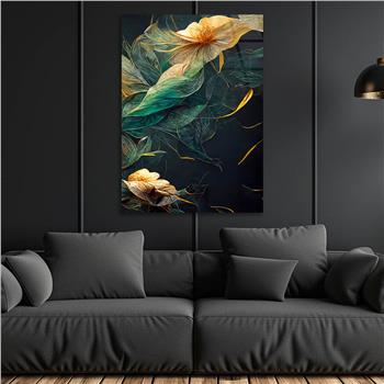 Dikey Sanat Temalı Cam Tablo 386