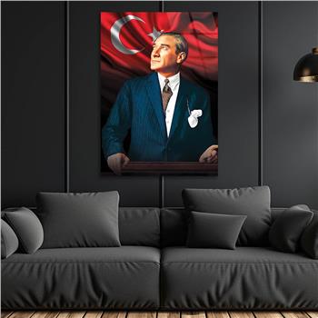 Mustafa Kemal Atatürk and Turkish Flag Glass Wall Art